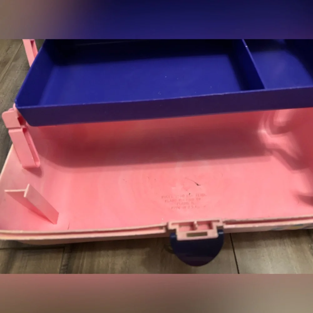 Vintage Caboodles 3 Tier Makeup Travel Case w/Vanity Mirror Pink & Purple READ - Picture 4 of 12